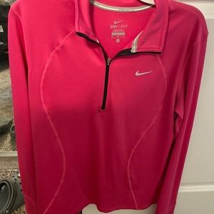 Nike pink dri fit half zip